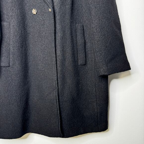 J.Crew Daphne Topcoat in Italian Boiled Wool Classic Black Long Coat Size 16 - Picture 7 of 10